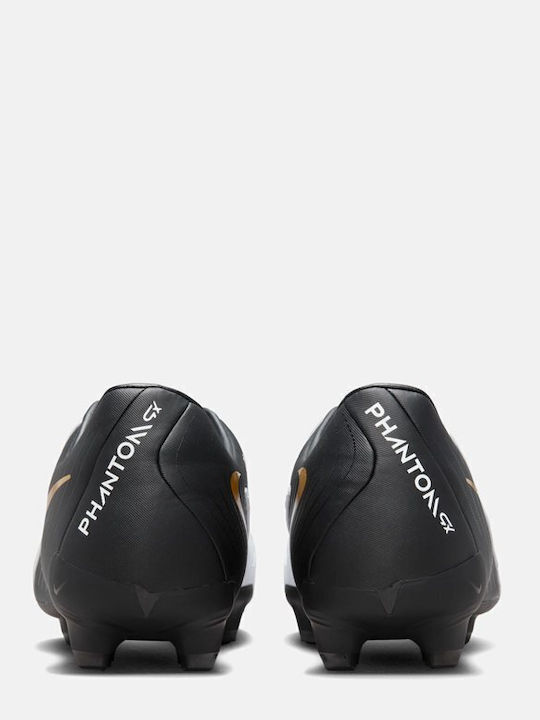 Nike Phantom GX 2 Academy Football Shoes with Cleats White / Metallic Gold Coin / Black