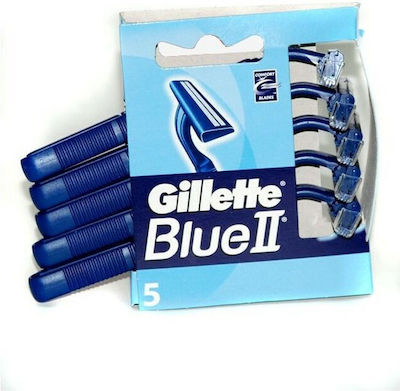 Gillette Blue II Ξυραφάκια μιας Χρήσης με 2 Λεπίδες και Λιπαντική Ταινία 5τμχ