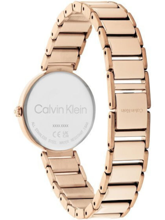 Calvin Klein Minimalistisches T Bar Damenuhr 36mm Batteriebetrieb mit Roségold Rostfreier Stahlarmband