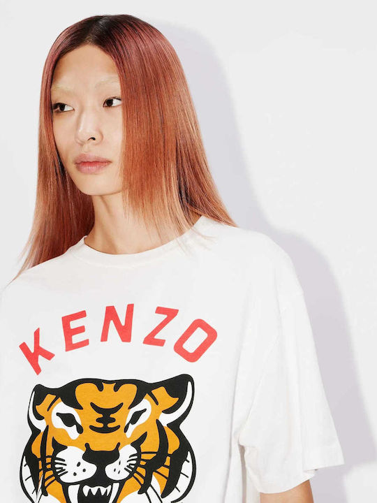 Kenzo Damen Oversized T-Shirt Polka Dot Weiß