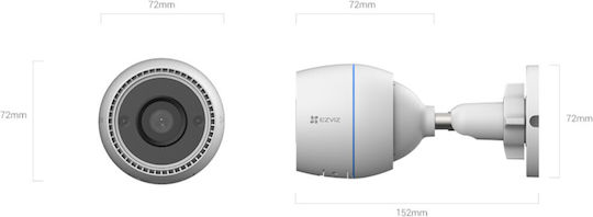 Ezviz H3C IP Κάμερα Παρακολούθησης Wi-Fi Full HD 1080p Αδιάβροχη με Μικρόφωνο και Φακό 4mm