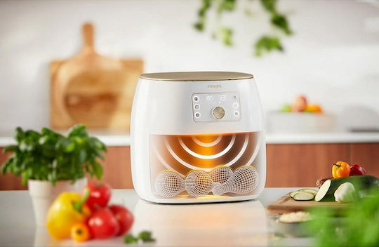Philips Heißluftfritteuse mit Wi-Fi 7.3Es Weiß HD9870/20