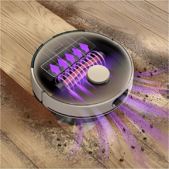 Philips HomeRun 7000 Series Aqua Прахосмукачка Робот с Картографиране Лазер и Всмукателна Мощност 5000Pa Бяла