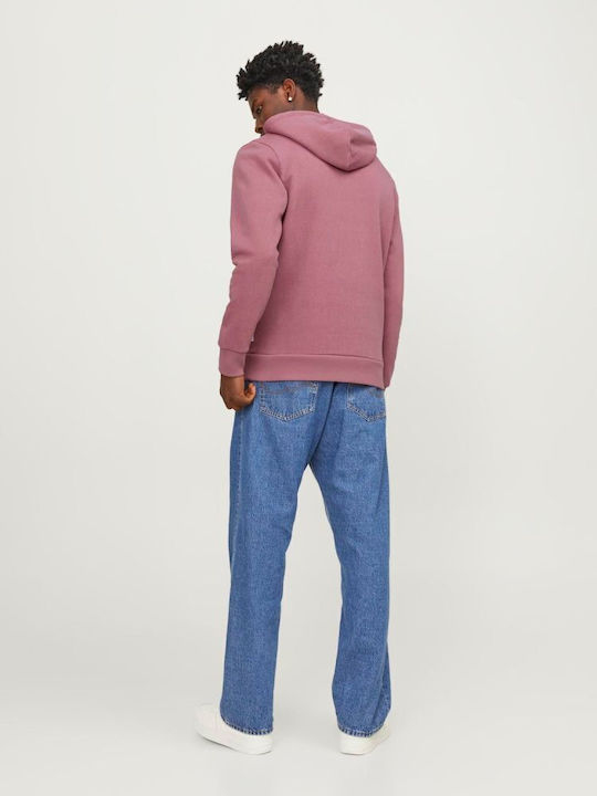 Jack & Jones Men's Sweatshirt with Hood Pink Dark