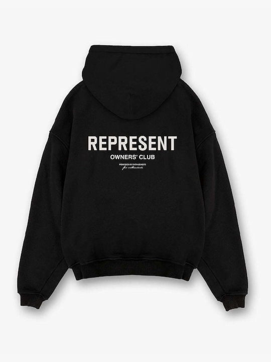Herren Sweatshirt Jacke mit Kapuze und Taschen Black