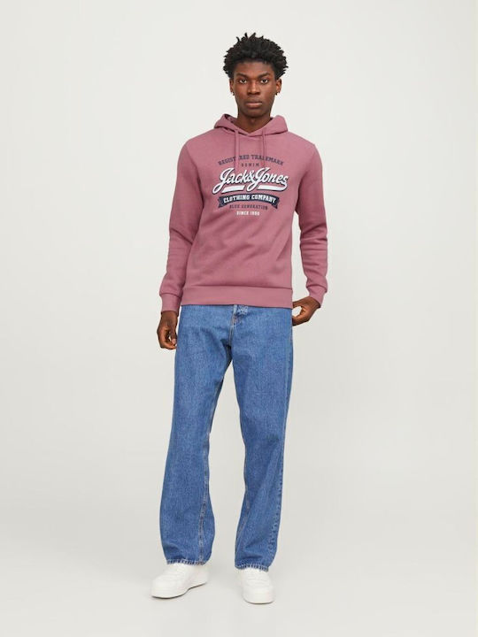 Sweatshirt Fleece with Hood Pink Dark