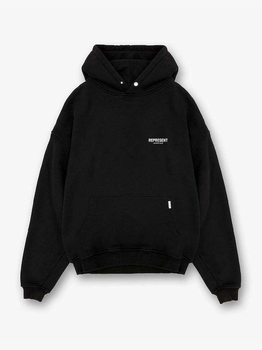 Herren Sweatshirt Jacke mit Kapuze und Taschen Black