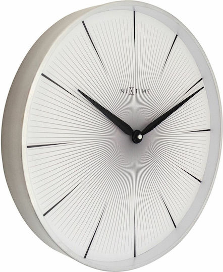 Nextime Ρολόι Τοίχου Λευκό Ø40cm Nextime Ρολόι Τοίχου Λευκό Ø40cm