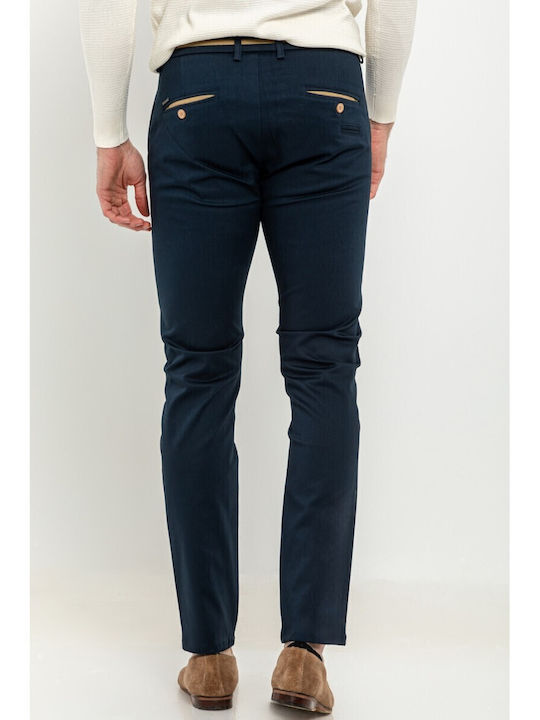 Trousers Chino Elastic in Slim Fit Blue