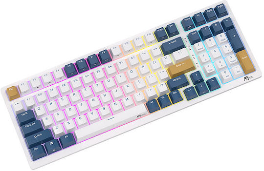 Royal Kludge RK98 Wireless Gaming Mechanical Keyboard with Custom Red switches and RGB lighting (English US) Blue