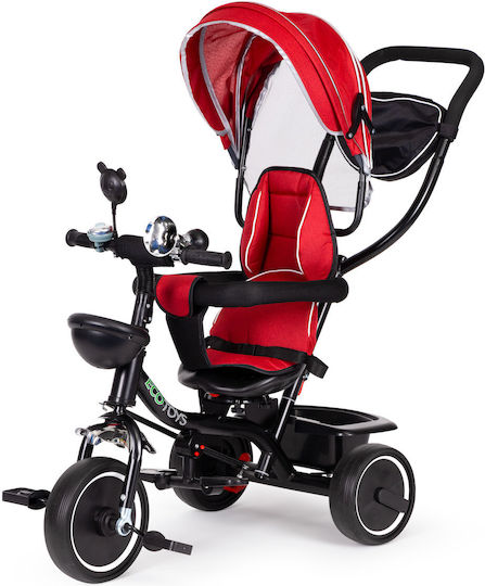 Ecotoys Kids Tricycle with Parental Handle for 1-5 Years Red-Black