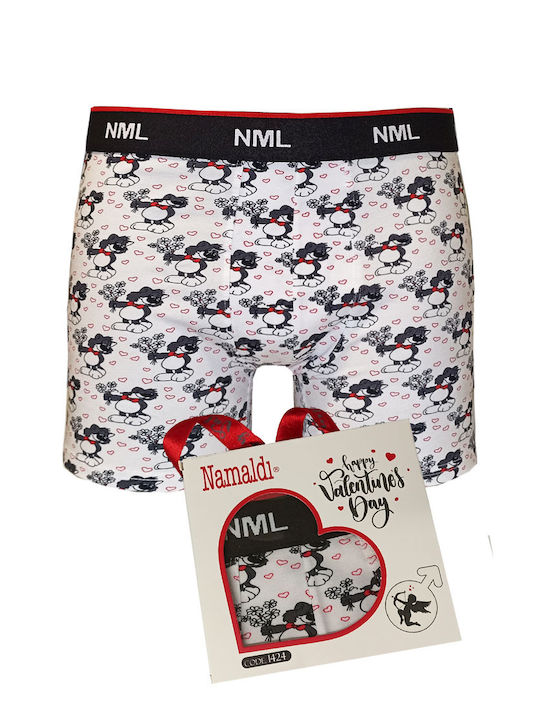 Namaldi Men's Boxer White with Patterns