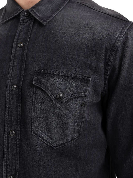 Cu mânecă lungă Denim Cămașă Black