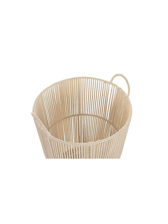 Set of Decorative Baskets Metal with Handles Beige 3pcs DKD Home Decor