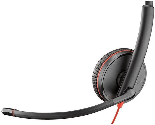 Poly Blackwire C3225 Auf dem Ohr Multimedia-Headsets mit Mikrofon und Verbindung USB-A in Schwarz Farbe