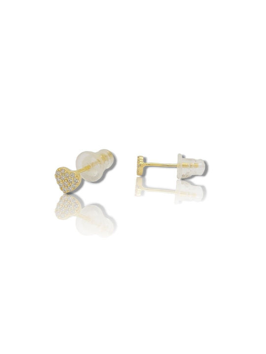 Mentzos Earrings made of Silver Gold Plated with Stones