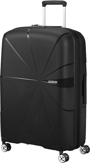 American Tourister Starvibe Spinner Exp 77 Cabin Travel Suitcase Hard Black with 4 Wheels Height 77cm