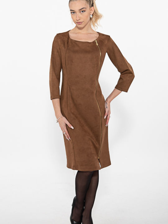 Rodonna Midi Dress Brown