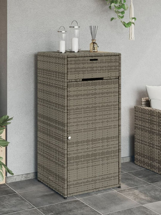 vidaXL Μπαούλο Αποθήκευσης Εξωτερικού Χώρου Rattan Μ55xΠ55xΥ111εκ.