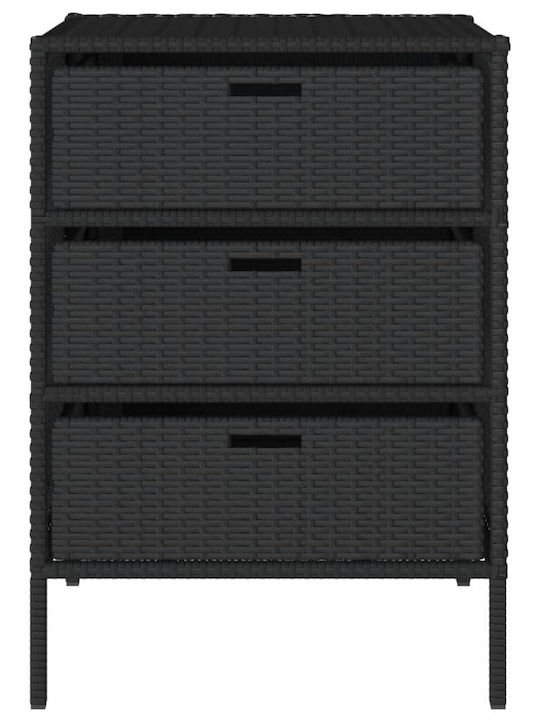 vidaXL Outdoor Storage Box Black L55xW59xH80cm