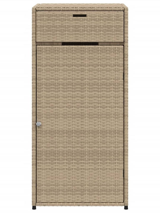 vidaXL Außenlagerbox Rattan Beige L55xB55xH111cm