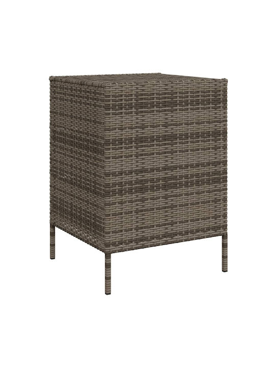 vidaXL Cutie de depozitare pentru exterior Rattan Gri L55xW59xH80buc