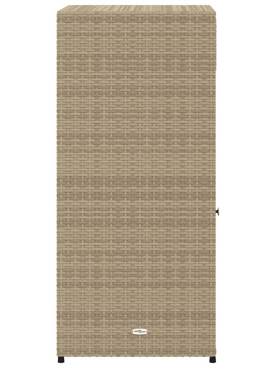 vidaXL Außenlagerbox Rattan Beige L55xB55xH111cm