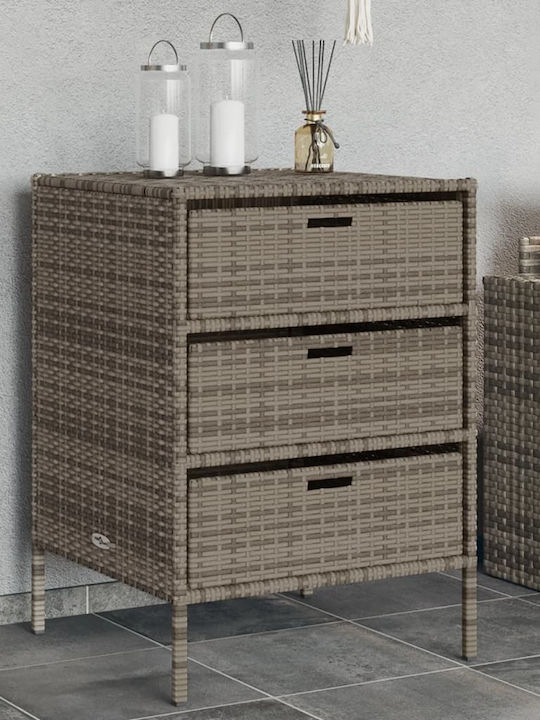 vidaXL Cutie de depozitare pentru exterior Rattan Gri L55xW59xH80buc
