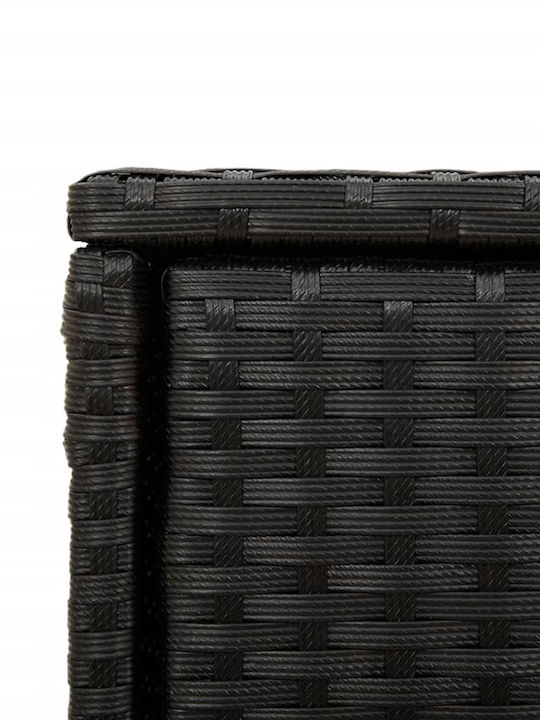 vidaXL Außenlagerbox Rattan Schwarz L105xB55xH113cm