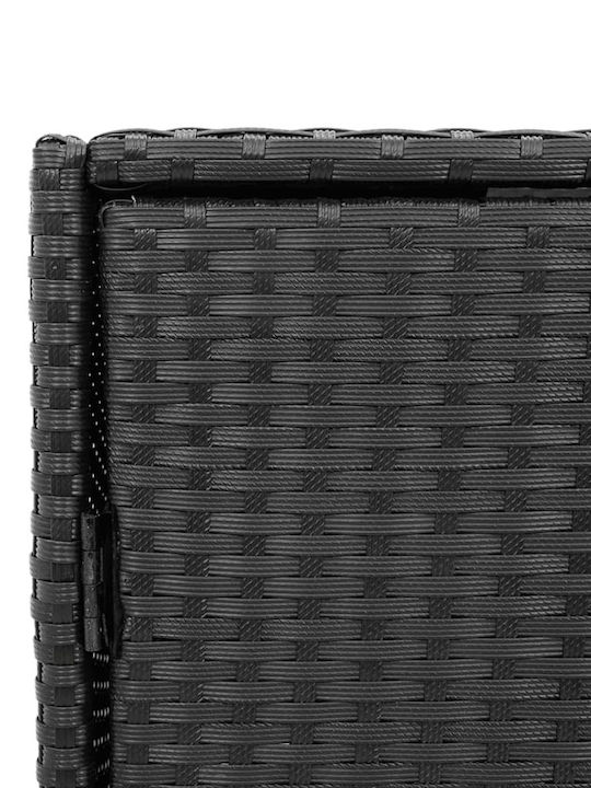 vidaXL Μπαούλο Αποθήκευσης Εξωτερικού Χώρου Rattan Μαύρο Μ55xΠ59xΥ69εκ.
