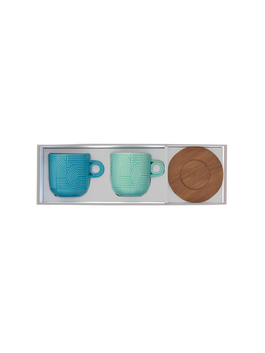Easy-Life Set Tassen Kaffee Porzellan Blau 250ml 2Stück