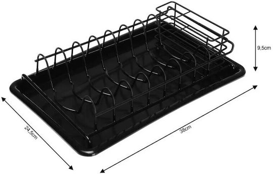 KING Hoff Sink Strainer Metallic Black 38x24.5x9.5cm