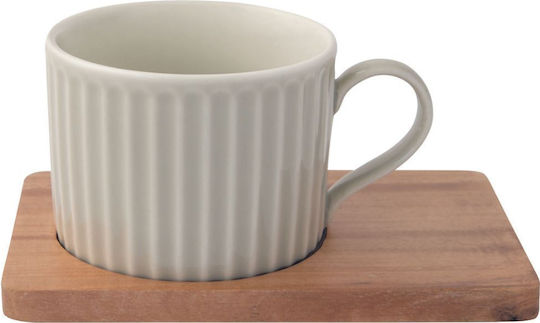 Easy-Life Set de căni Maro din Porțelan Gri 250ml 2buc