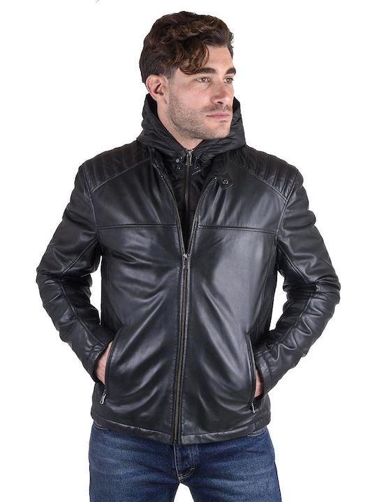 Leather Winter Jacket Black