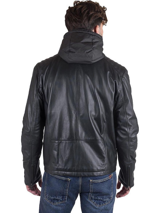 Leather Winter Jacket Black