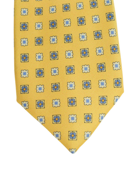 E-Ties Men's Tie Silk Printed in Yellow Color