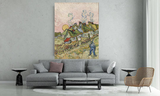 Houses And Figure By Vincent Van Gogh Картина Копие на Ван Гог Платнен 40x50см
