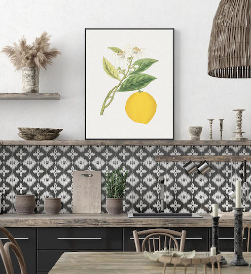 Hand Drawn Lemon Painting on Canvas 40x50cm
