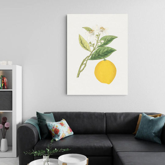 Hand Drawn Lemon Painting on Canvas 40x50cm