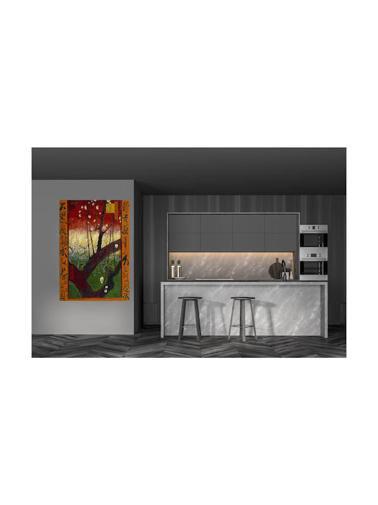 Vincent Van Gogh - Bloeiende Pruimenboomgaard- Naar Hiroshige Painting Copy of Van Gogh on Canvas 70x100cm