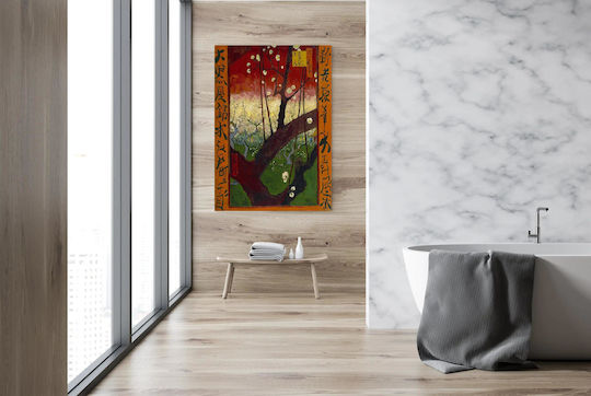 Vincent Van Gogh - Bloeiende Pruimenboomgaard- Naar Hiroshige Painting Copy of Van Gogh on Canvas 70x100cm