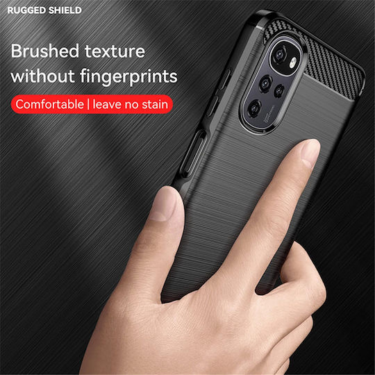 Techsuit Carbon Back Cover Σιλικόνης Μαύρο (Moto G22)