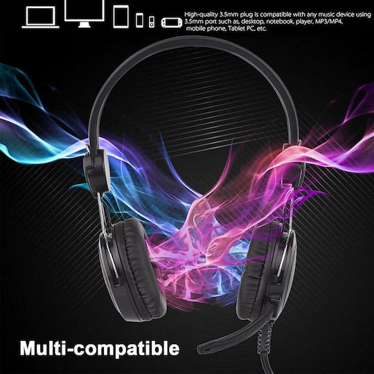 Leewello Ενσύρματα Over Ear Ακουστικά Μαύρα 106004