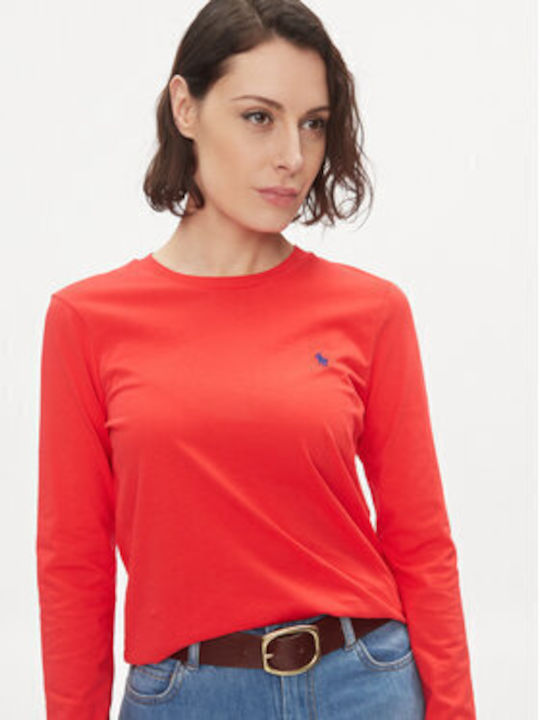 Ralph Lauren Damen Bluse Langärmelig Rot