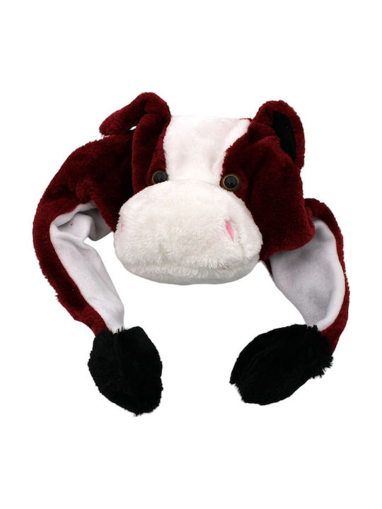 Kleine Kuh Beanie Pelzig Burgundisch