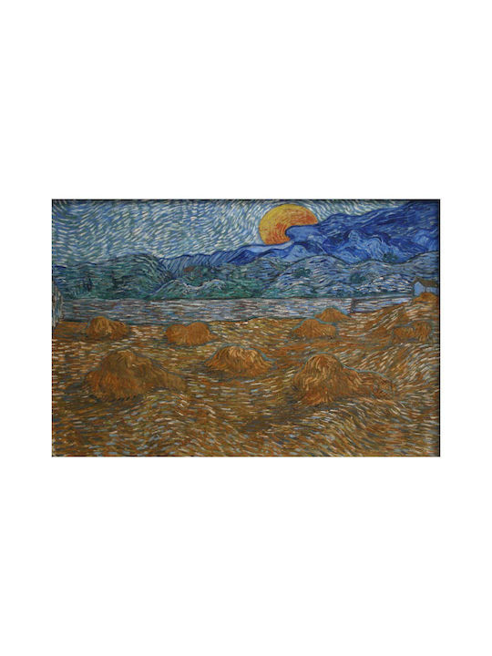 Wheat Sheaves Rising Moon; Painting Copy of Van Gogh on Canvas 50x40cm