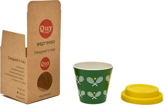 QuyCup Tennis Tasse Keramik mit Deckel Bunt 90ml 1Stück QuyCup Tennis Tasse Keramik mit Deckel Bunt 90ml 1Stück
