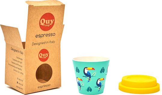 QuyCup Tucano Tasse Keramik mit Deckel Bunt 90ml 1Stück QuyCup Tucano Tasse Keramik mit Deckel Bunt 90ml 1Stück