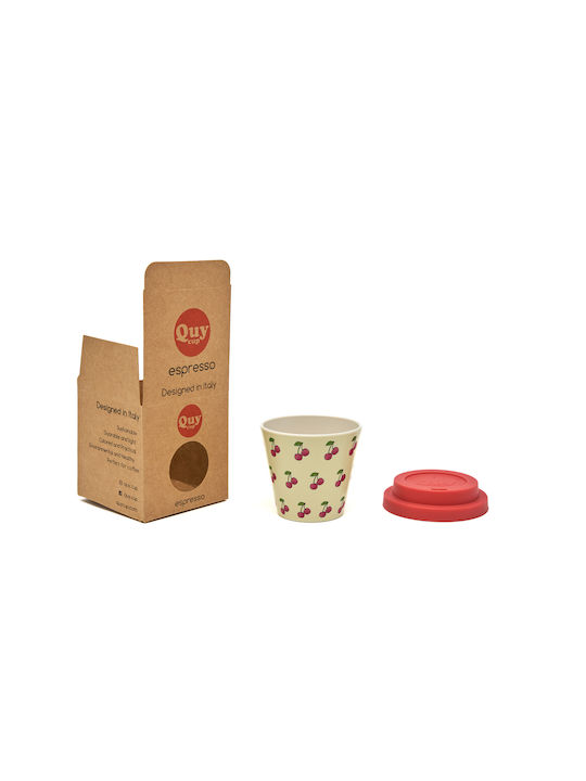 QuyCup Ciliegia Cană Ceramică cu Capac Multicoloră 90ml 1buc
