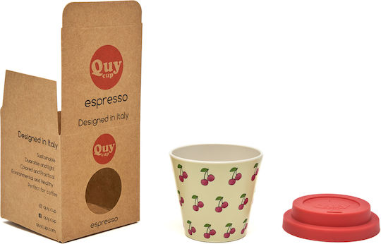 QuyCup Ciliegia Tasse Keramik mit Deckel Bunt 90ml 1Stück QuyCup Ciliegia Tasse Keramik mit Deckel Bunt 90ml 1Stück
